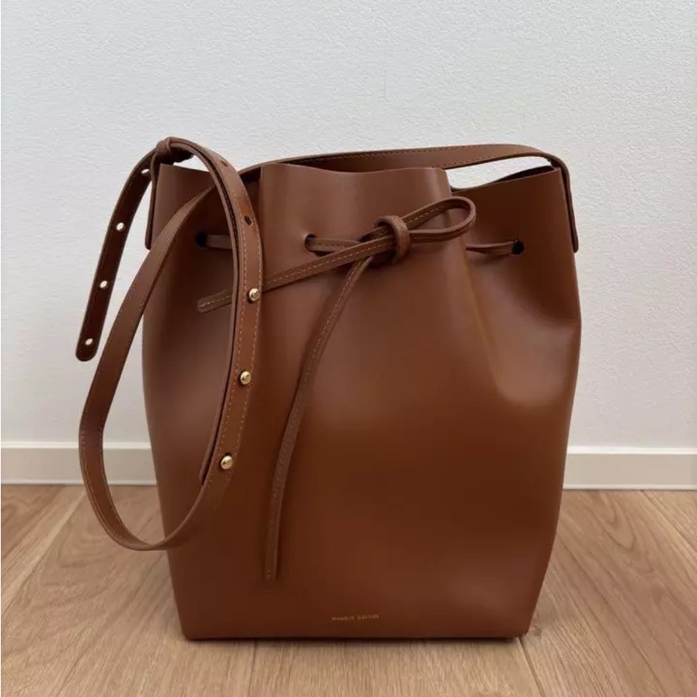 Mansur Gavriel Brown Crossbody Bucket Bag